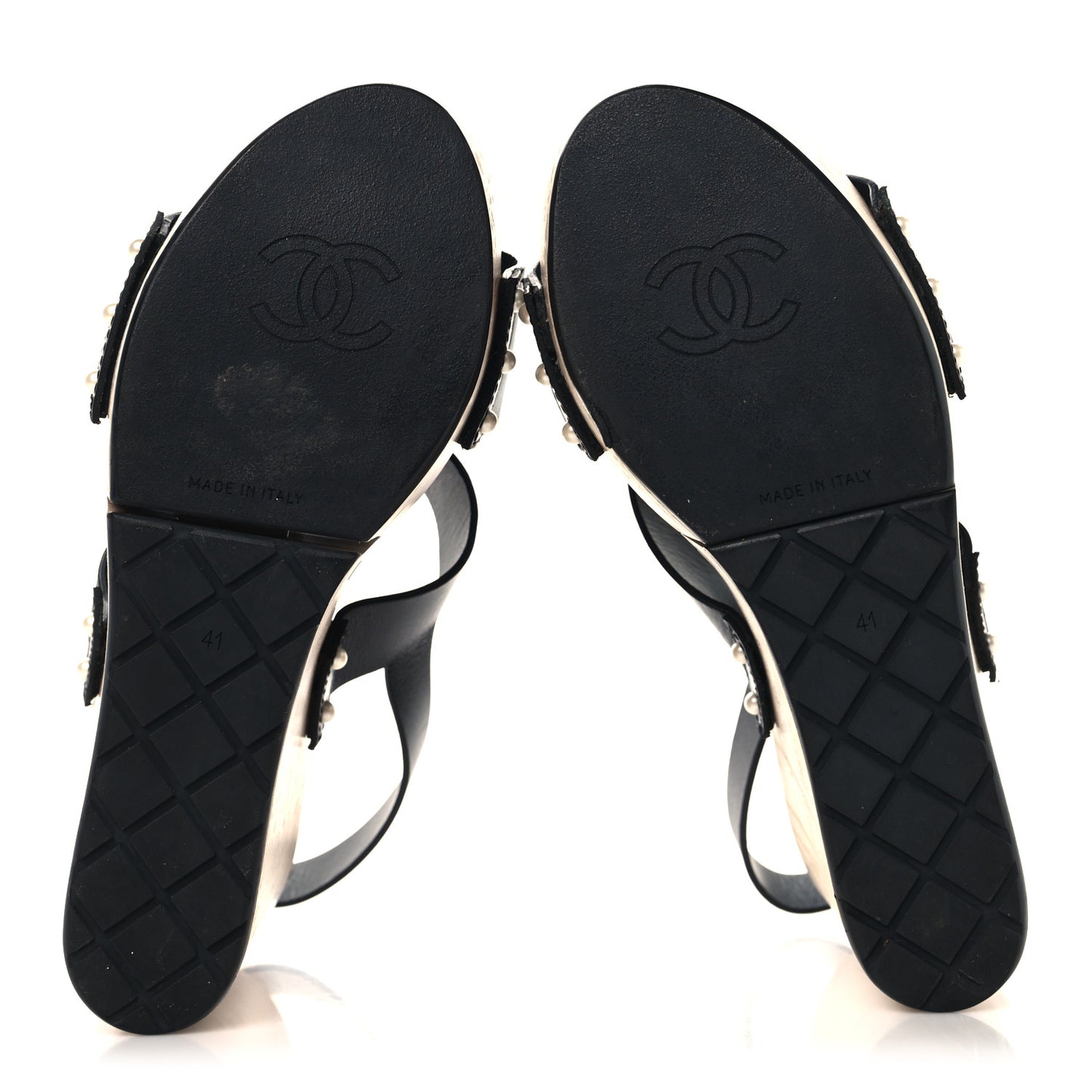 Wood Calfskin CC Hinge Wedge 41 Black