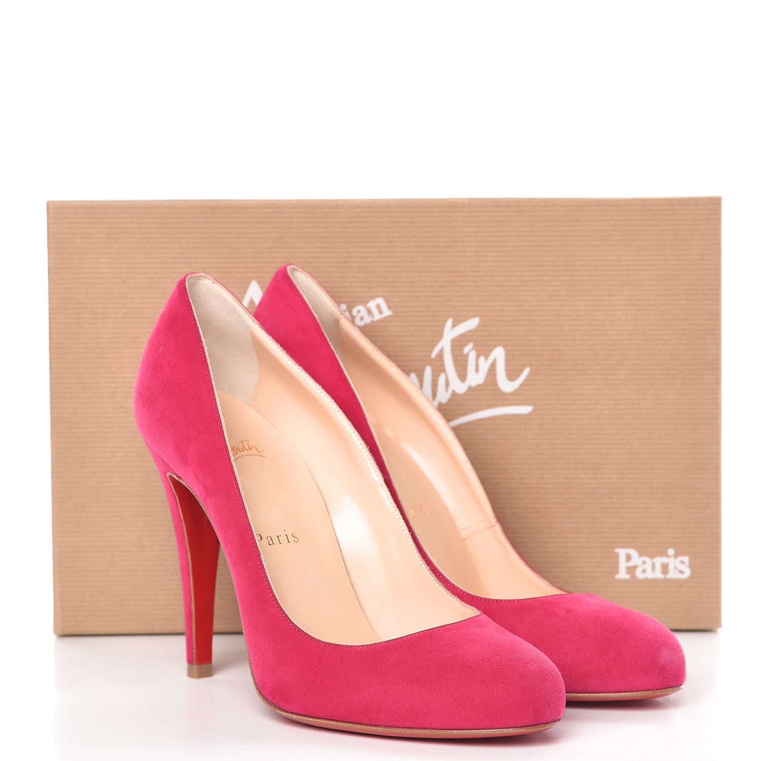 Christian Louboutin Suede Ron Ron 100 Pumps 38 Cyclamen 9 of 9