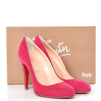 Christian Louboutin Suede Ron Ron 100 Pumps 38 Cyclamen 9 of 9