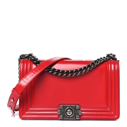 Chanel Glazed Calfskin Medium Boy Flap Red 1 of 11