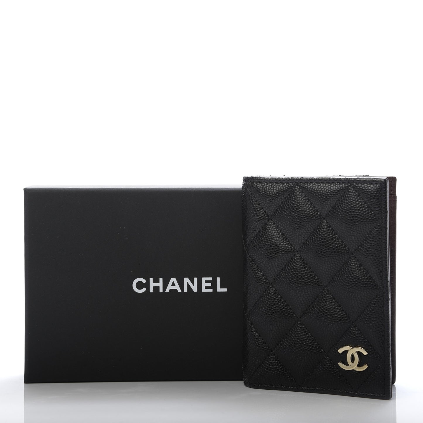 Caviar Quilted Card Holder Wallet Black