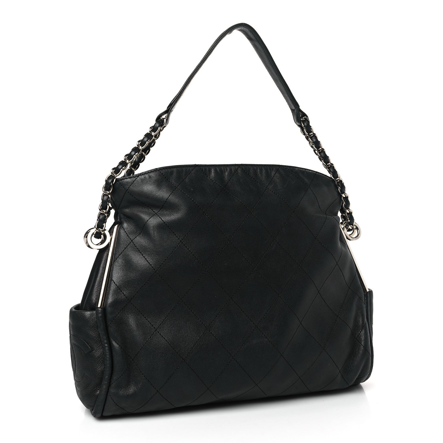 Chanel Lambskin Stitched Medium Ultimate Soft Tote Black 3 of 9
