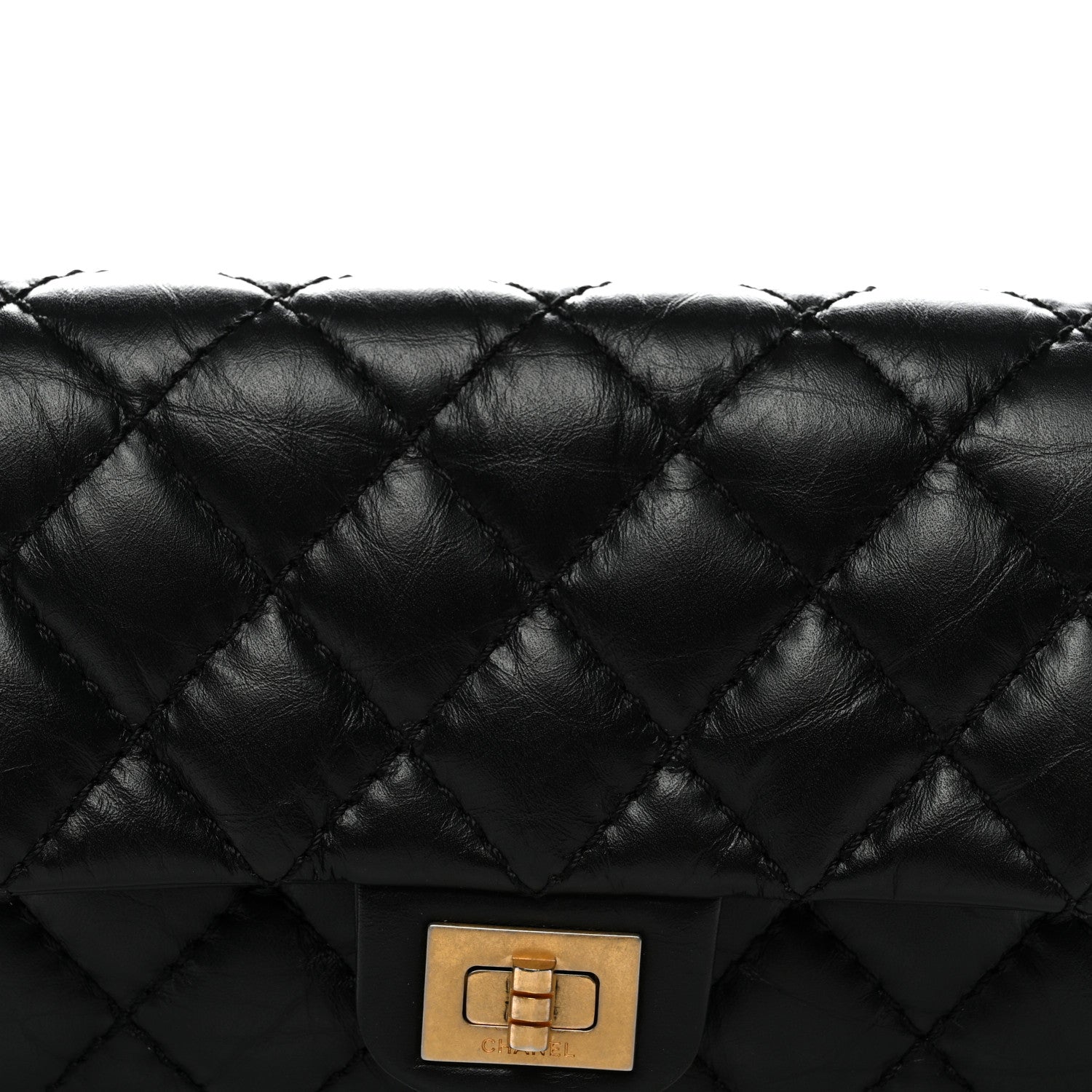 Chanel Aged Calfskin Quilted 2.55 Reissue Chain Waist Bag Black 8 of 12