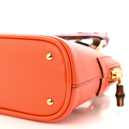 Gucci Textured Dollar Calfskin Mini Diana Dome Tote Bag Deep Orange Spicy Cyclamin 10 of 10