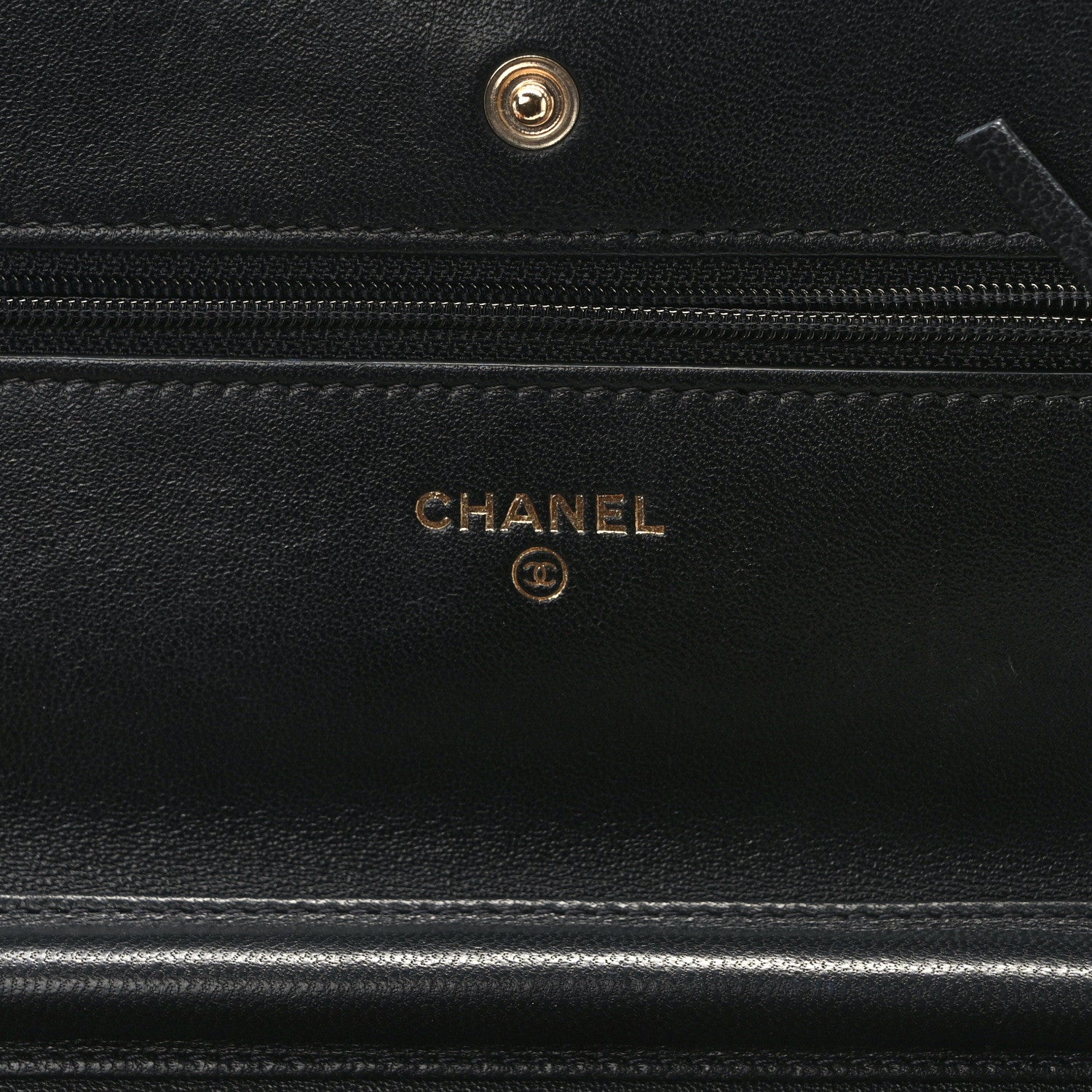 Chanel Lambskin Quilted Wallet On Chain WOC Black 6 of 12