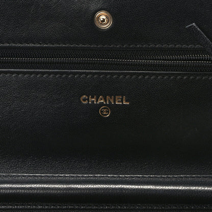Chanel Lambskin Quilted Wallet On Chain WOC Black 6 of 12
