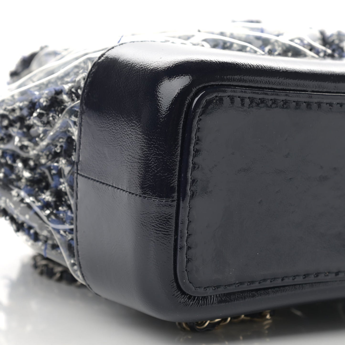 Tweed PVC Quilted Gabrielle Backpack Navy Black