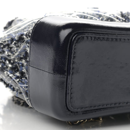 Chanel Tweed PVC Quilted Gabrielle Backpack Navy Black 9 of 11