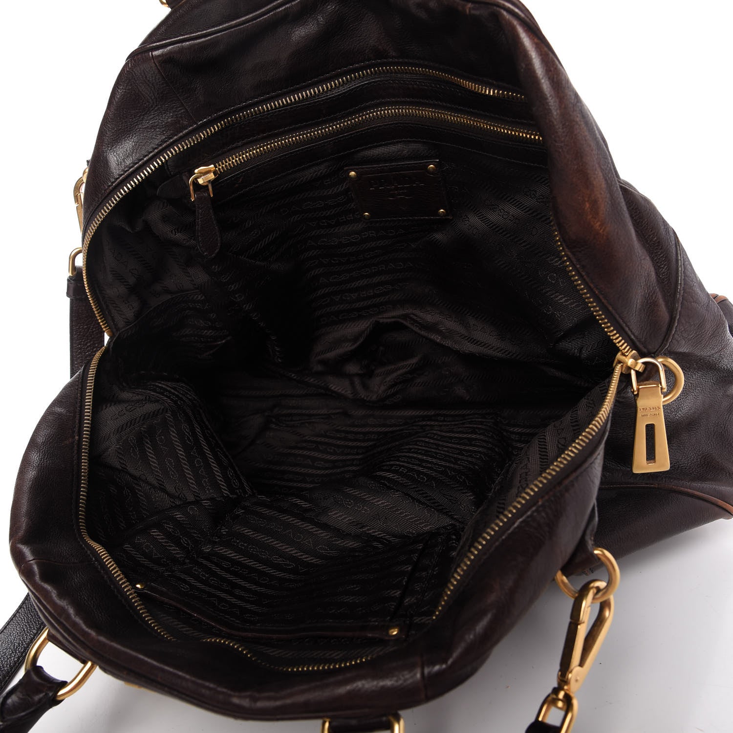 Prada Glace Calf Large Dome Satchel Moro 5 of 14