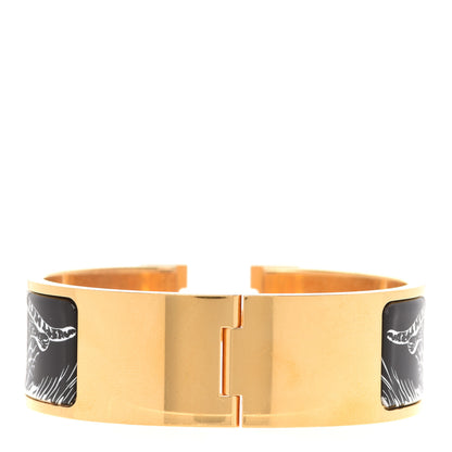Hermes Enamel Print Guepards Wide Clic Clac H Bracelet PM Positif Negatif 3 of 8