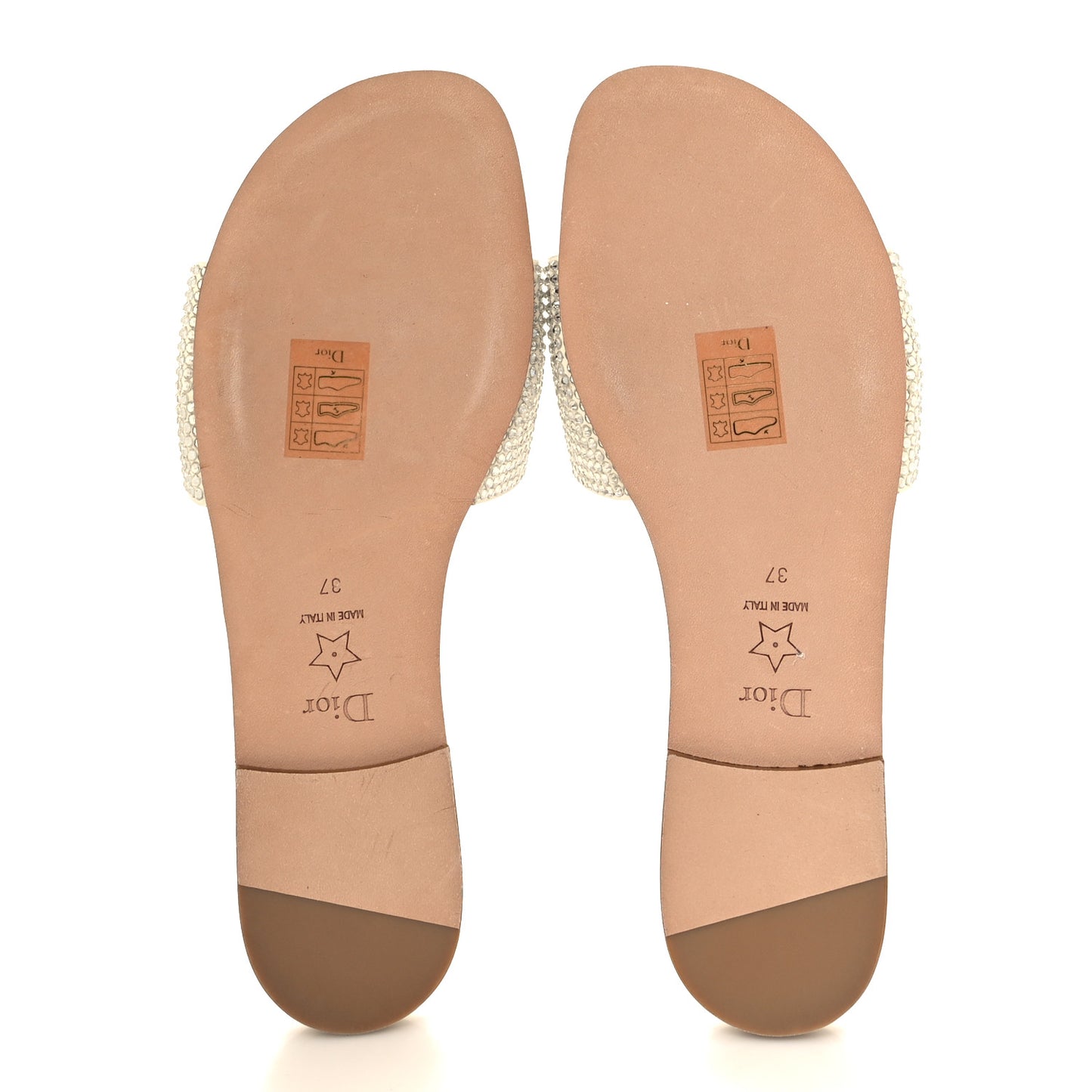Crystal Calfskin D-Club Mule Sandal 37 White