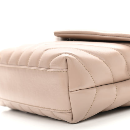 Saint Laurent Calfskin Y Quilted Monogram Toy Loulou Crossbody Bag Dark Beige 8 of 9