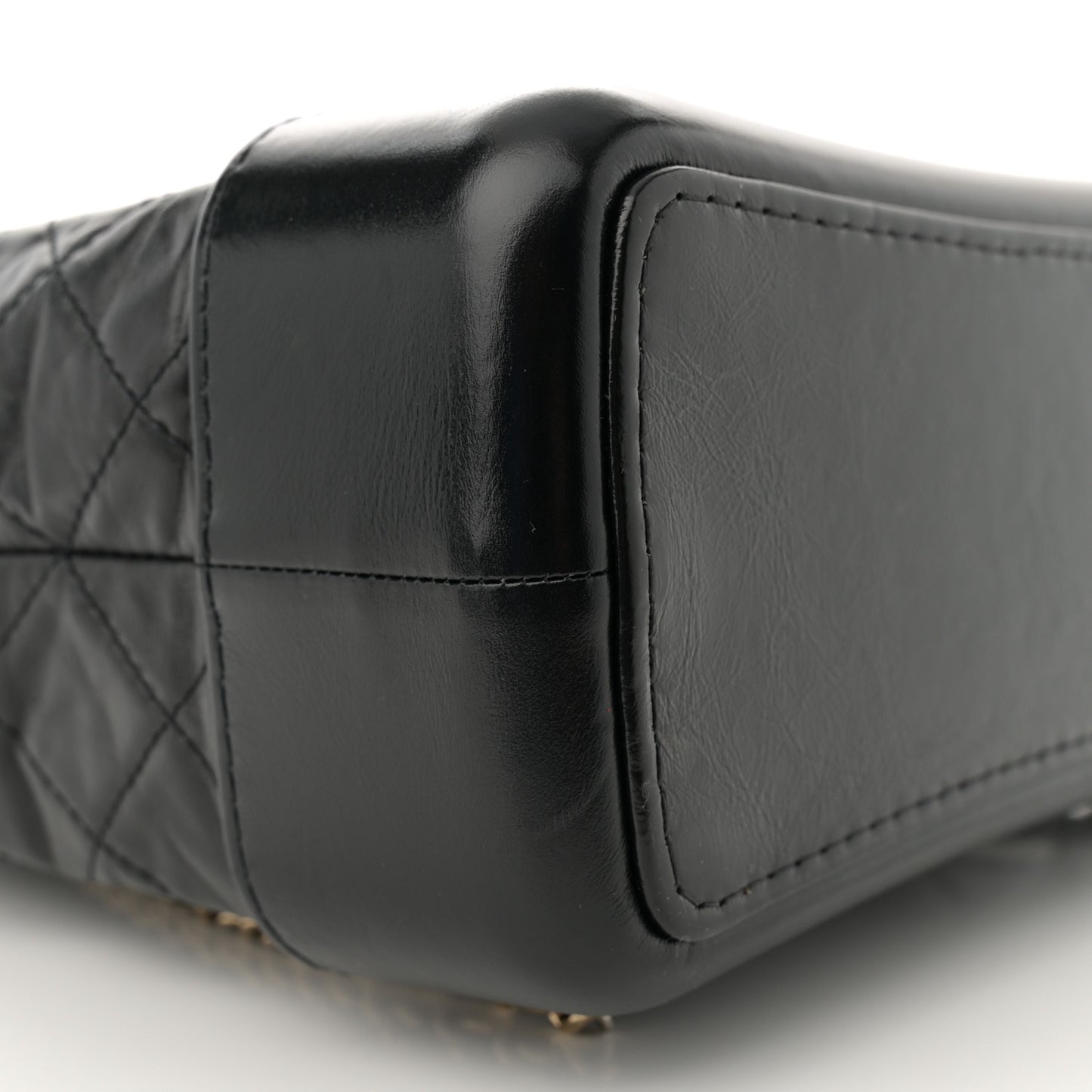 Aged Calfskin Quilted Gabrielle Backpack Black