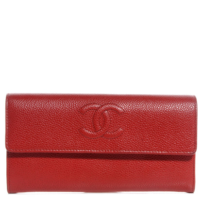 Chanel Caviar Large Gusset Flap Wallet Red 1 of 9