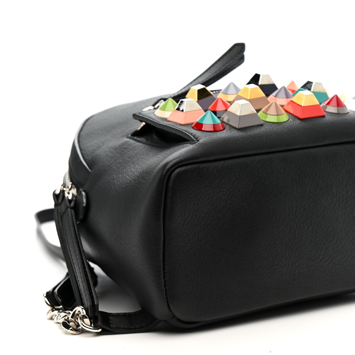 Vitello Dolce Studded Mini Backpack Black Multicolor