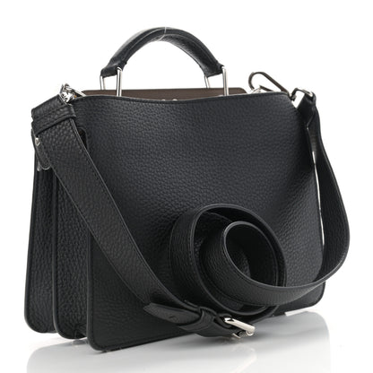 Fendi Cuoio Romano Vitello Cover Glazed Fabric Bi-Color FF 1974 Mini Peekaboo I SEE U Satchel Black Mimosa Tobacco Moro 3 of 11