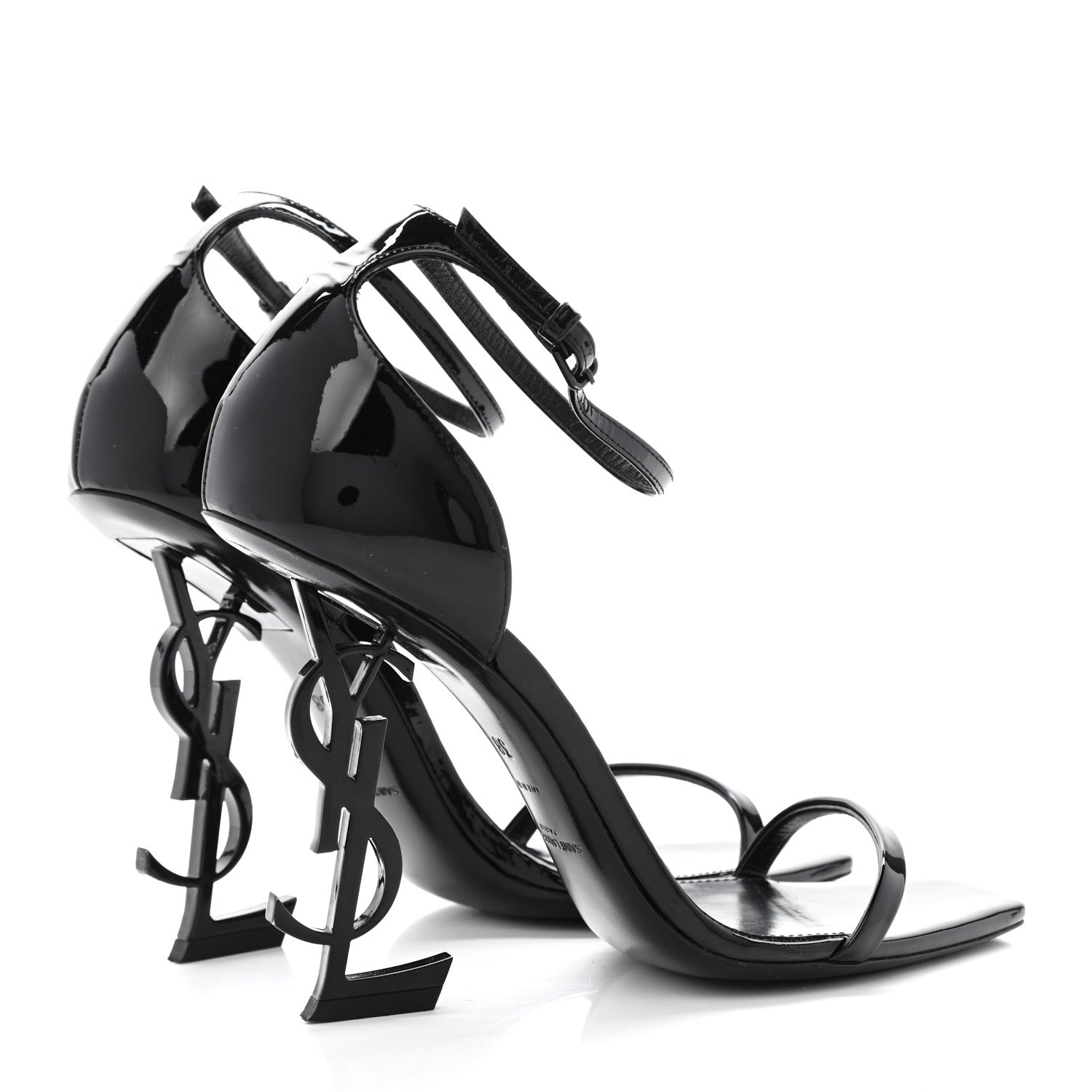 Saint Laurent Patent Calfskin Opyum 110 Sandals 38 Black 4 of 11
