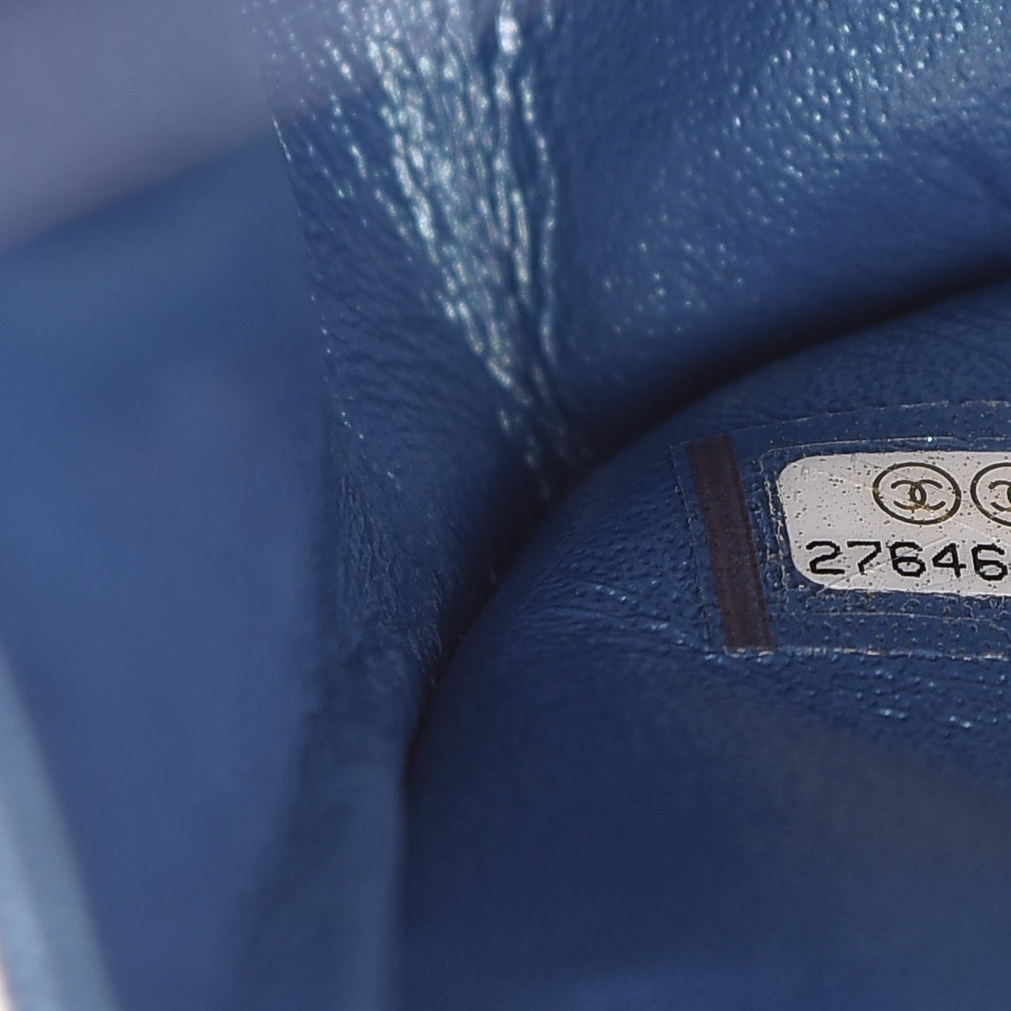 Iridescent Caviar Quilted Medium Double Flap Dark Blue