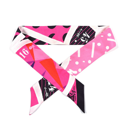 Hermes Silk Jeu de Soie Uniforme Twilly Rose Vif Black Rose 1 of 4