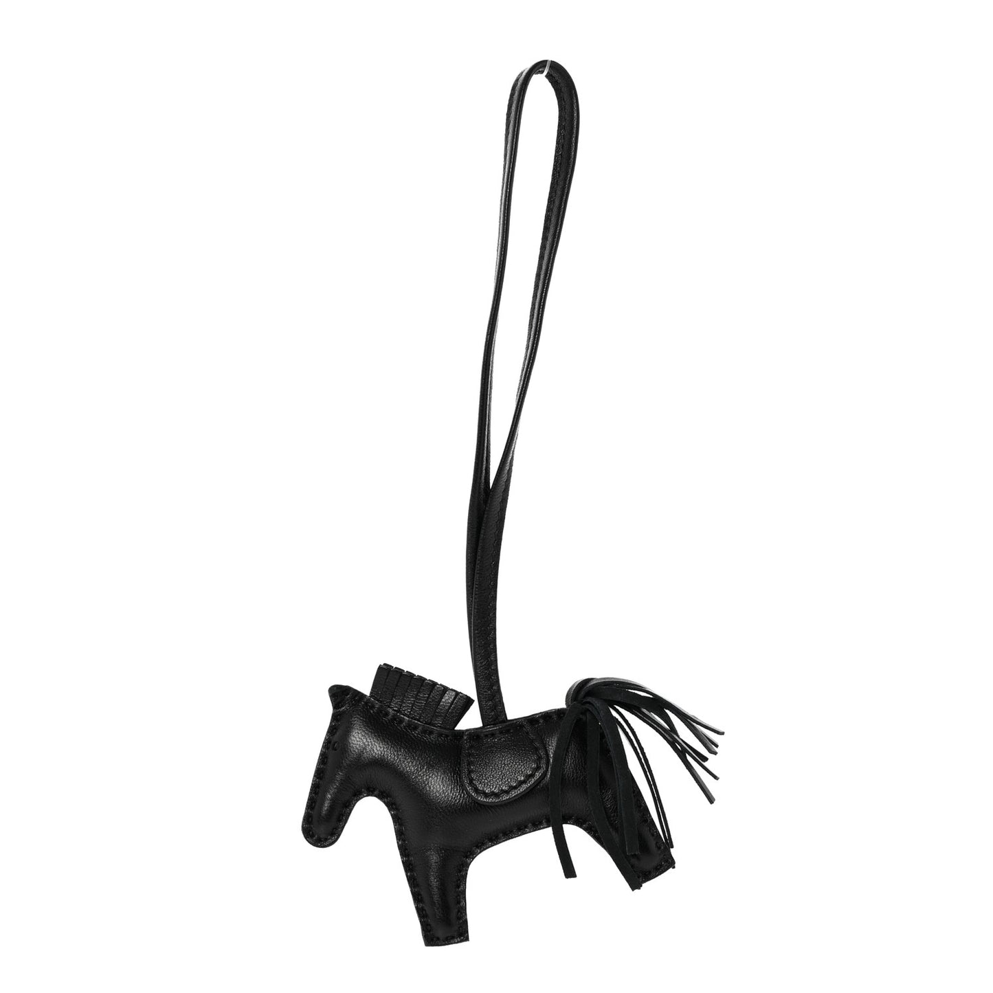 Milo Lambskin Grigri Rodeo Horse Bag Charm PM So Black