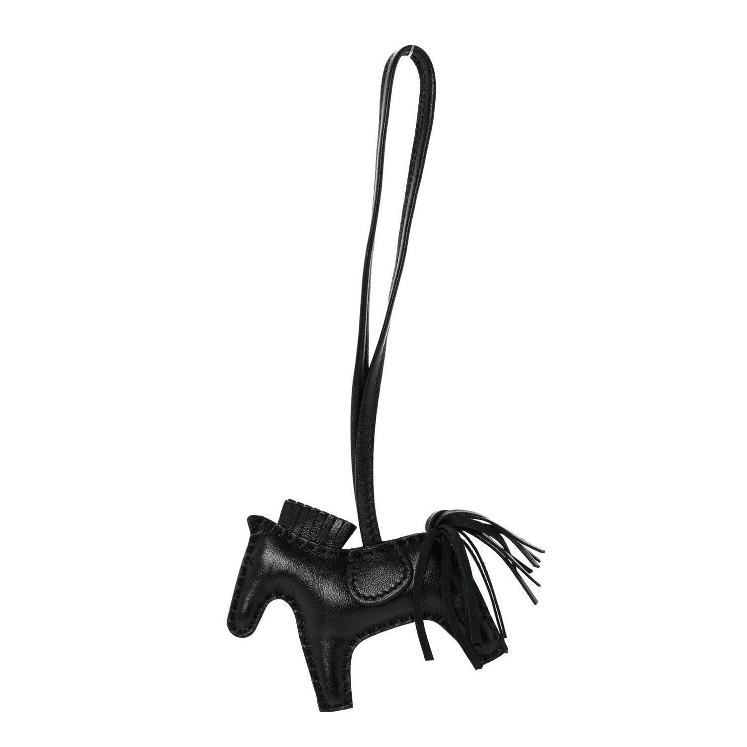 Hermes Milo Lambskin Grigri Rodeo Horse Bag Charm PM So Black 1 of 5