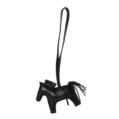 Hermes Milo Lambskin Grigri Rodeo Horse Bag Charm PM So Black 1 of 5