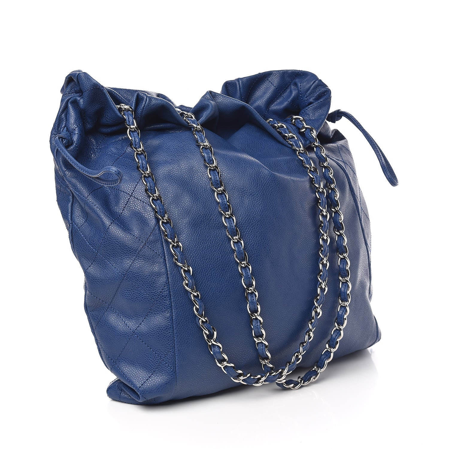 Chanel Caviar 31 Drawstring Tote Dark Blue 3 of 10