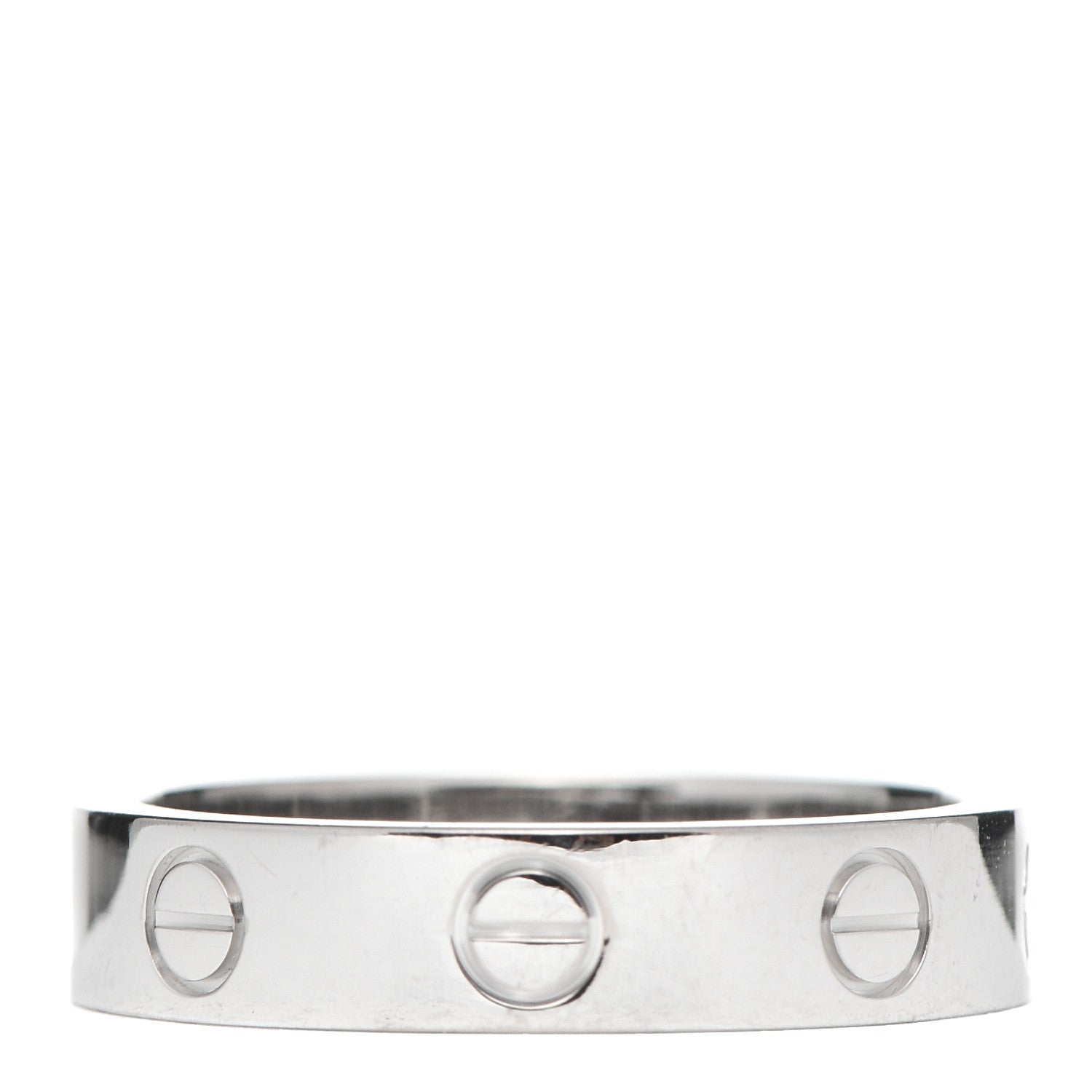 Cartier 18K White Gold Diamond 4mm LOVE Wedding Band Ring 50 5.25 3 of 5