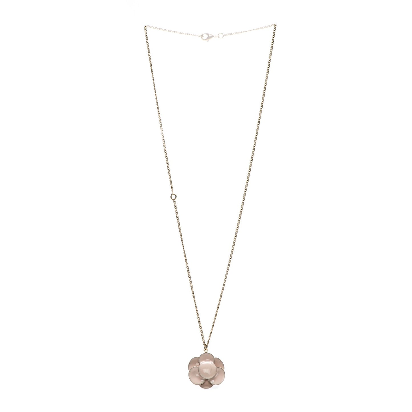 Enamel CC Camellia Pendant Necklace Gold