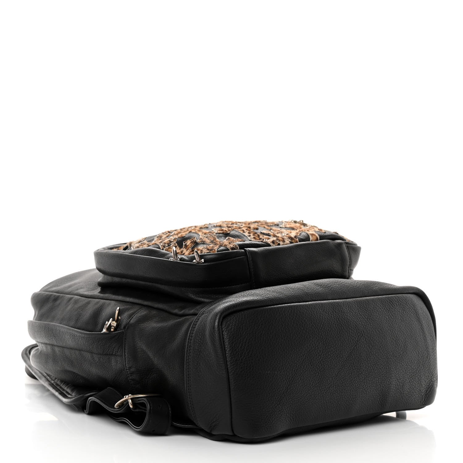 Chrome Hearts Calfskin Pony Hair Leopard Print Cross Patch 7th Grade Backpack Black Brown 4 of 9