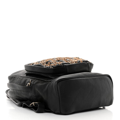 Chrome Hearts Calfskin Pony Hair Leopard Print Cross Patch 7th Grade Backpack Black Brown 4 of 9