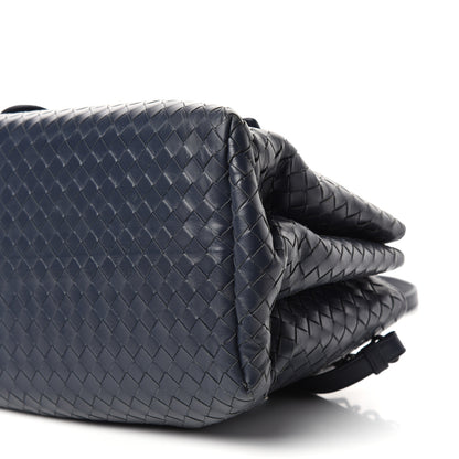 Bottega Veneta Nappa Intrecciato Small Roma Tote Dark Blue 8 of 9
