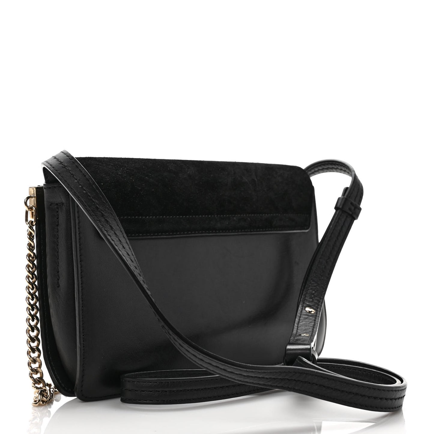 Suede Calfskin Small Faye Shoulder Bag Black