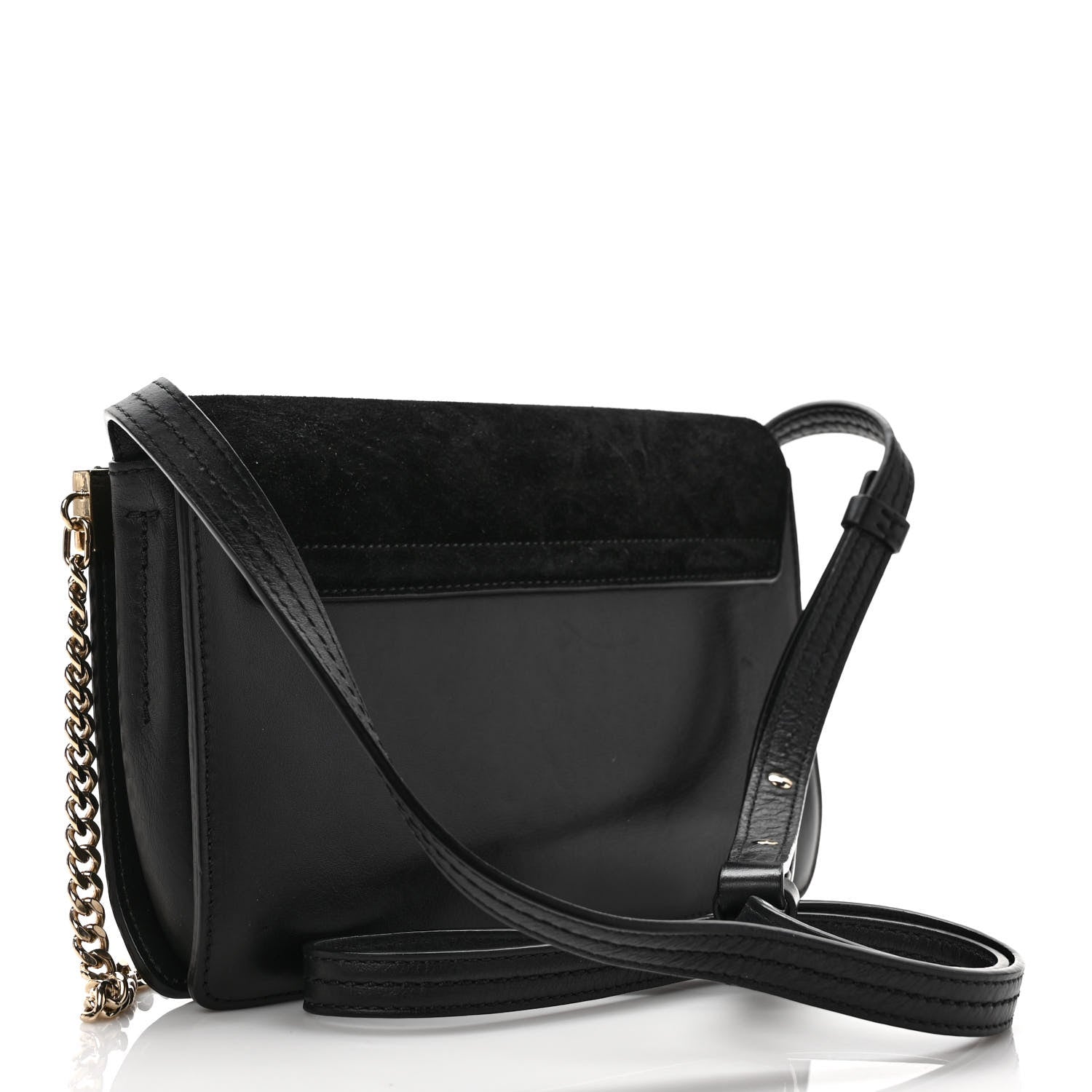 Chloe Suede Calfskin Small Faye Shoulder Bag Black 3 of 10