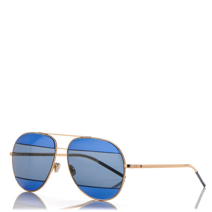 Christian Dior Split 1 Aviator Sunglasses Navy Gold 1 of 6
