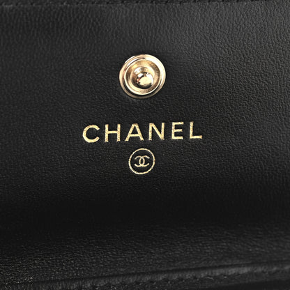 Chanel Lambskin Quilted Pearl Crown Clutch With Chain Black 6 of 11
