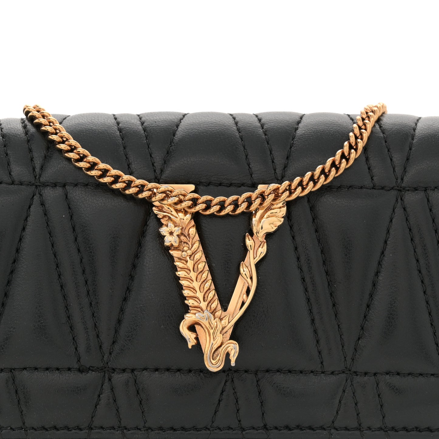 Nappa Quilted Virtus V Evening Bag Black