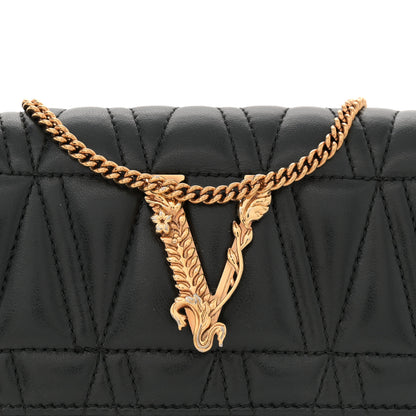 Versace Nappa Quilted Virtus V Evening Bag Black 8 of 13