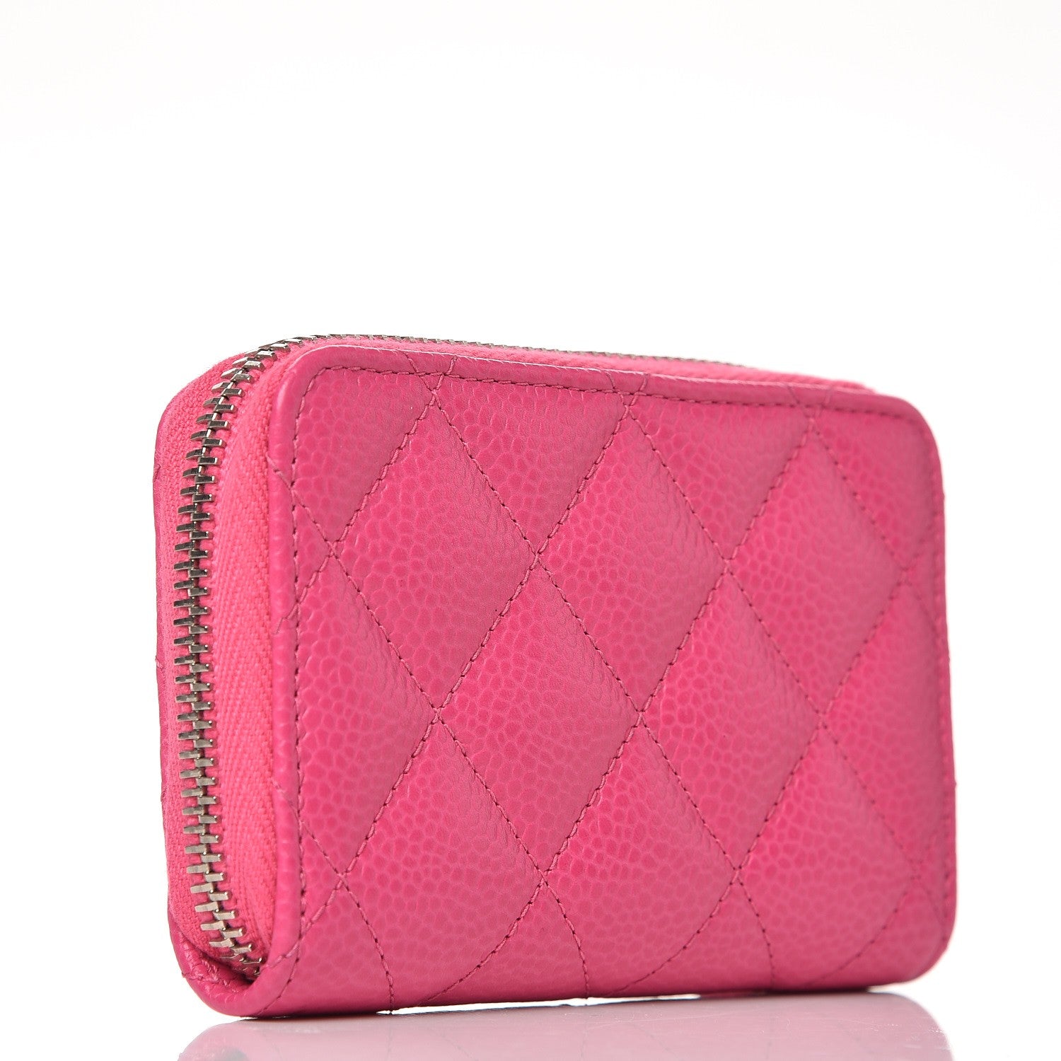 Chanel Caviar Quilted Zip Coin Purse Pink 3 of 8