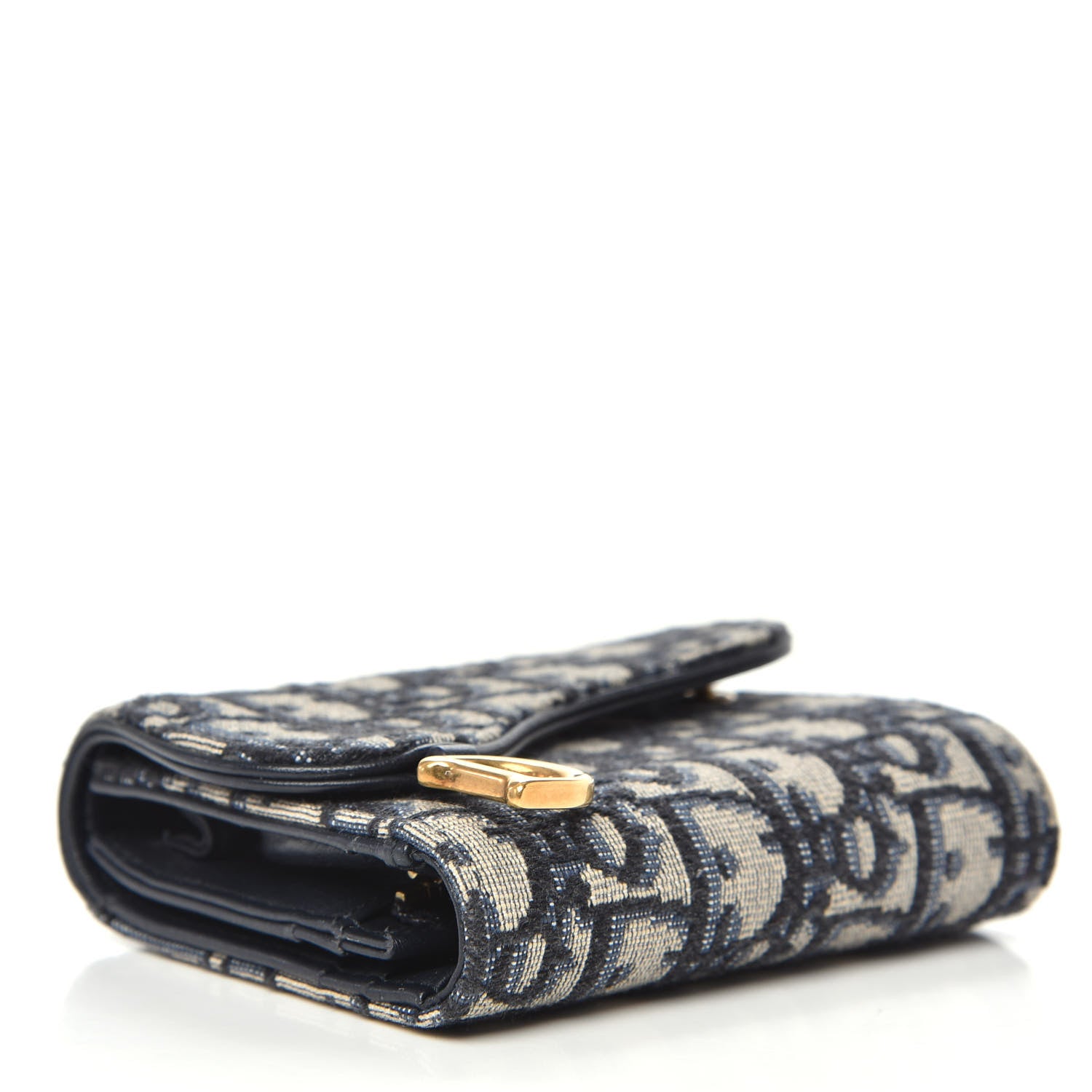 Christian Dior Oblique Saddle Lotus Wallet Blue 4 of 7
