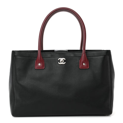 Chanel Calfskin Cerf Executive Shopper Tote Burgundy Black 1 of 15
