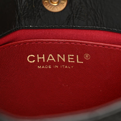 Chanel Shiny Crumpled Calfskin Quilted Small Wavy CC Hobo Black 6 of 11