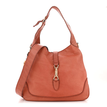 Gucci Pebbled Calfskin Medium New Jackie Shoulder Bag Coral 1 of 15