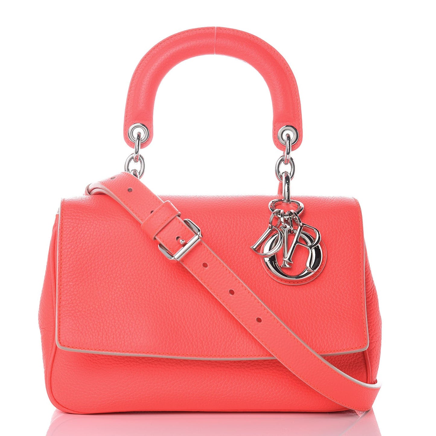Bullcalf Mini Be Dior Satchel Fluorescent Goji Pink