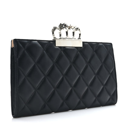 Alexander McQueen Nappa Quilted Knuckle Flat Clutch Black 3 of 7