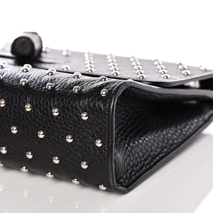 Gucci Calfskin Studded Medium Miss Bamboo Shoulder Bag Black 8 of 11