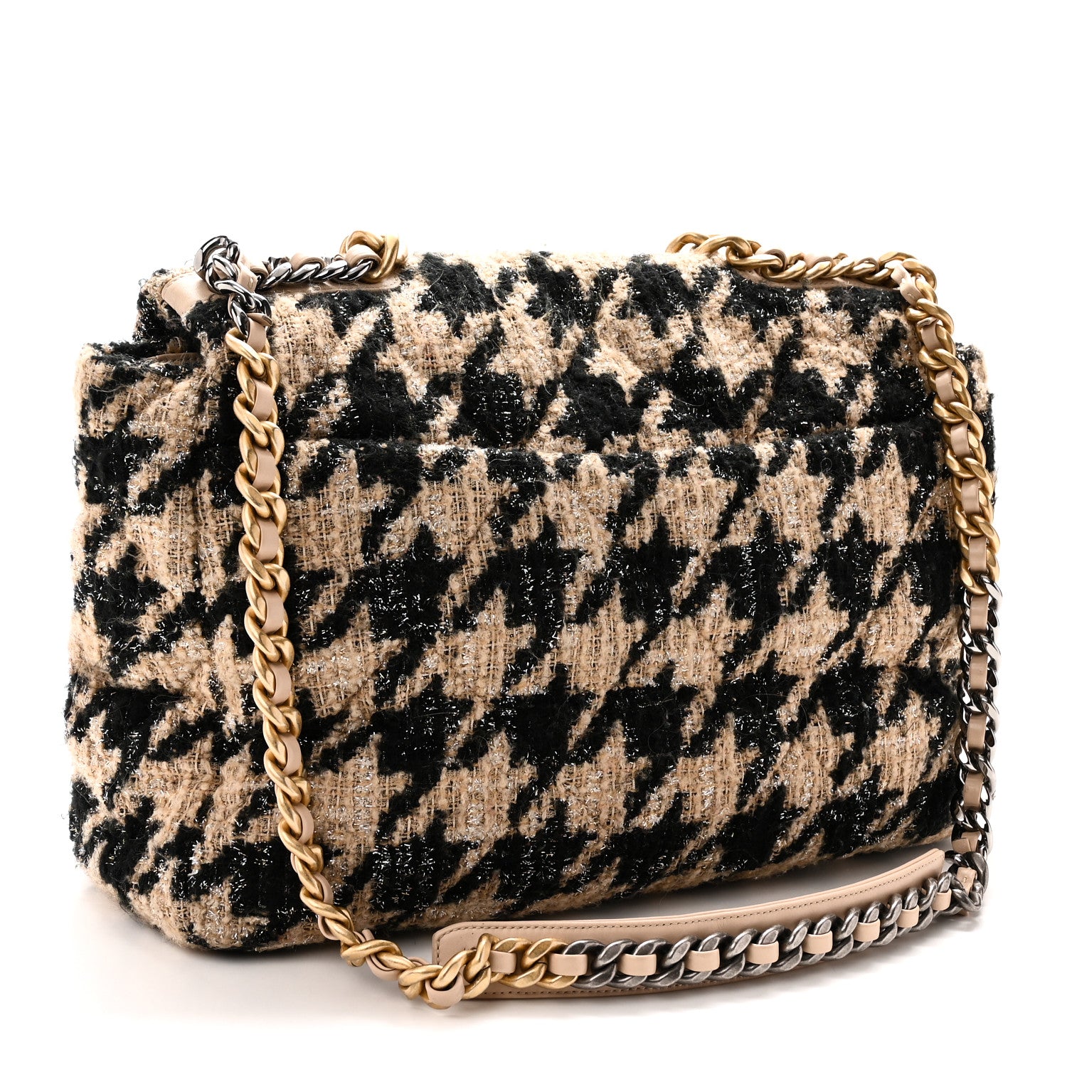 Chanel Tweed Maxi Chanel 19 Flap Beige Black 3 of 10