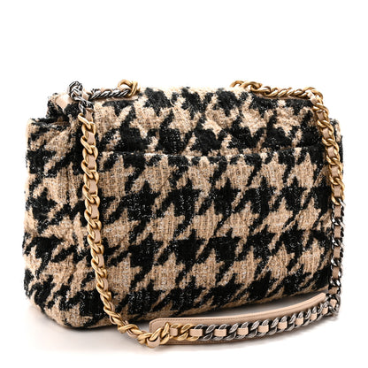 Chanel Tweed Maxi Chanel 19 Flap Beige Black 3 of 10