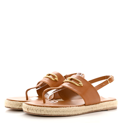 Hermes Goatskin Eloise Espadrille Sandals 38 Beige Doré 3 of 11