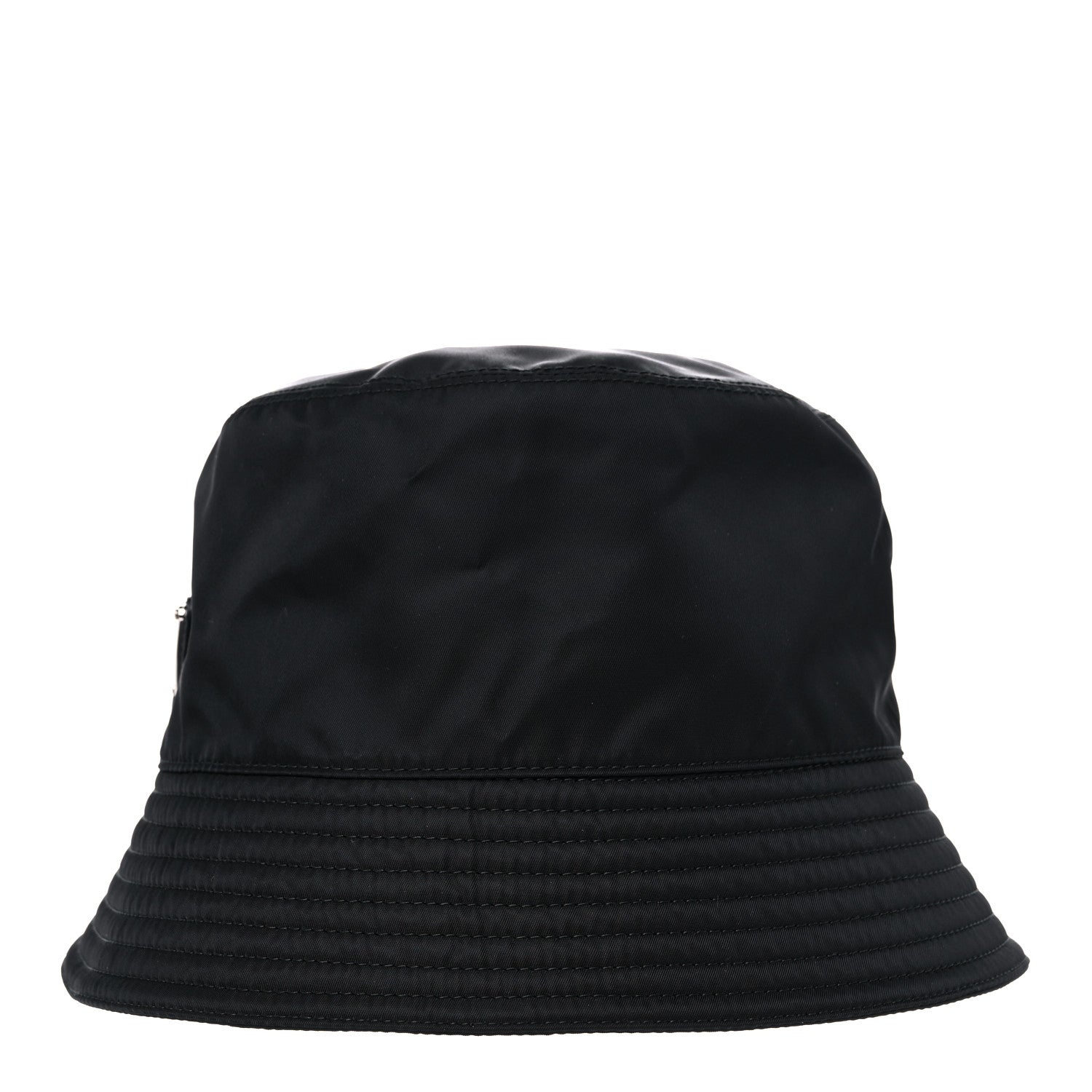 Prada Re-Nylon Metal Triangle Logo Mens Bucket Hat L Black 2 of 5